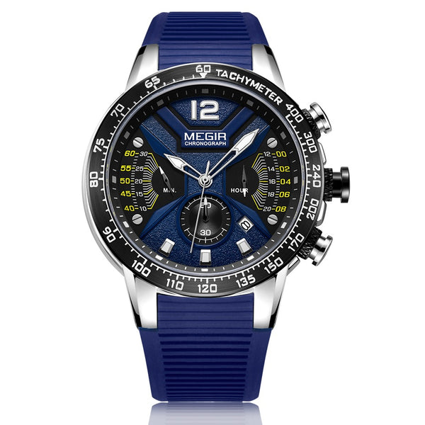 Men's Chronograph Watch (2106) - Megir Blue