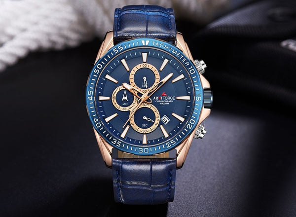 Men's Armiforce Luxury Genuine Leather Watch (8001) - Blue