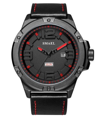 Smael Men's Analog Sport Watch - Black Red