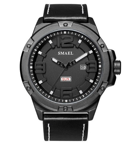 Smael Men's Analog Sport Watch - Black