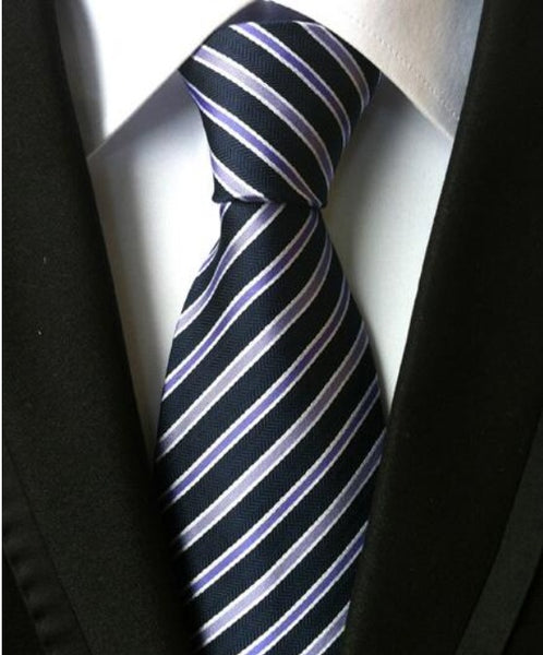 Men's Neck Ties - Black Striped NT030