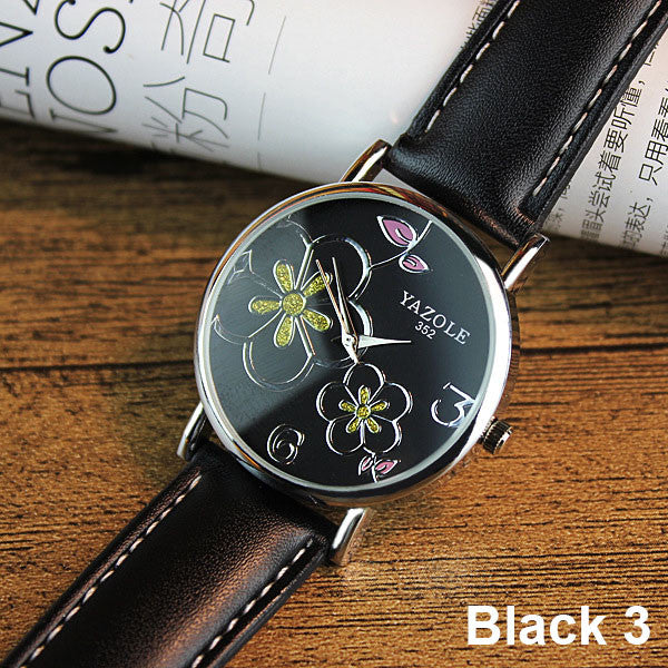 Ladies Flower Wrist Watch - 10 colours