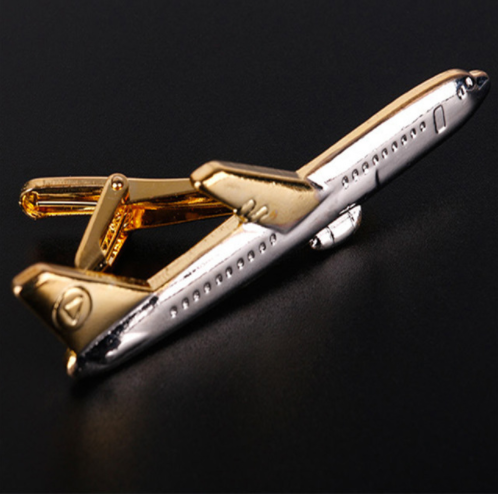Airplane Tie Clips - Gold