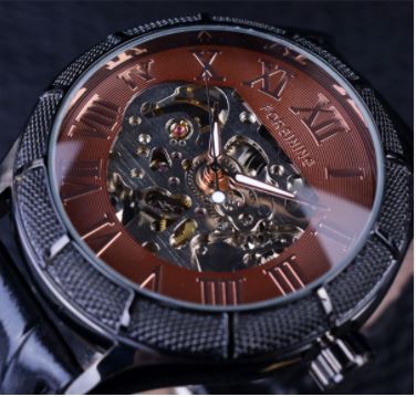 Automatic Skeleton Mechanical Watches -  Black