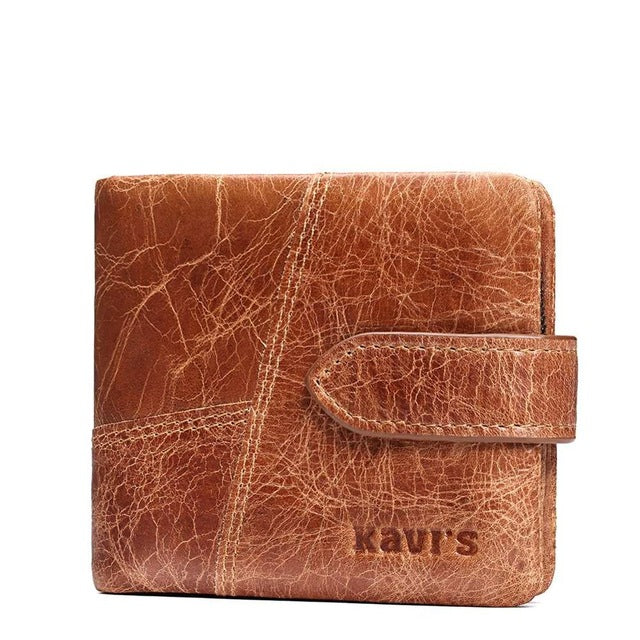 Men's Genuine Leather Vintage Wallet - Brown Horizontal