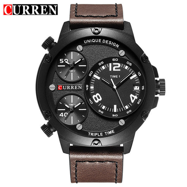 Men's Curren Casual 3 Time Zone Watch - 5 styles