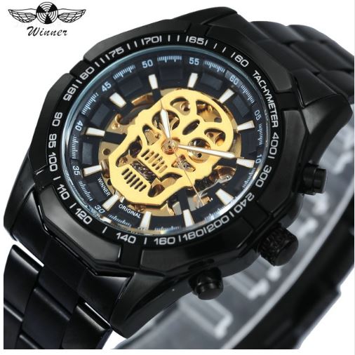 Automatic Skeleton Mechanical Watches - Black Gold