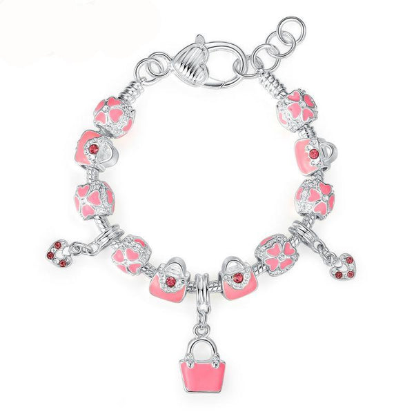 Handbag Charm Bracelet - Pink