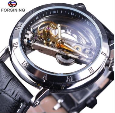 Automatic Skeleton Mechanical Watches - Minimilism - Black Silver