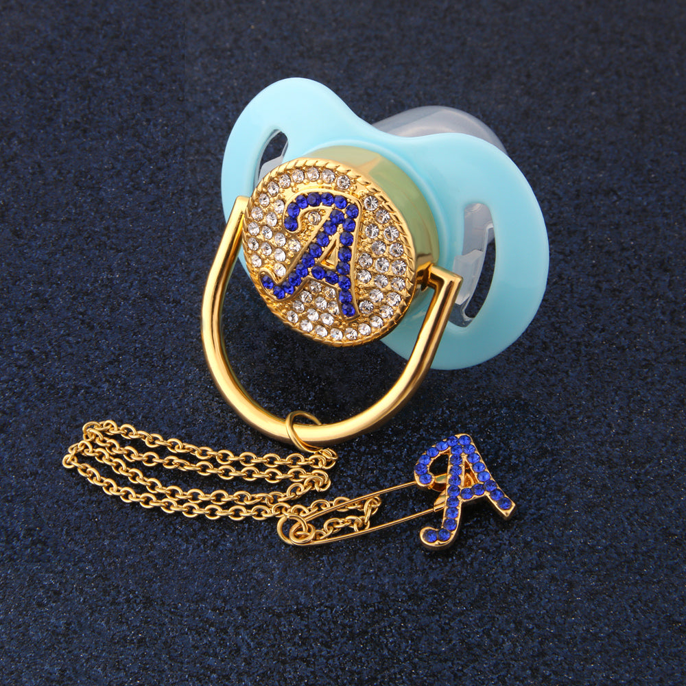 Baby Bling Dummy Pacifier - Letter A