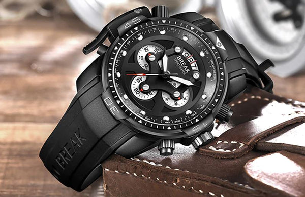 Men's Break Chronograph Watch Model 5601  - Black