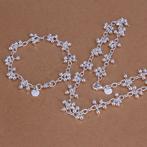 Silver Beads Jewellery Sets - 2 Pcs