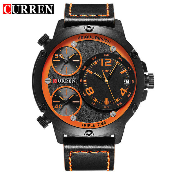 Men's Curren Casual 3 Time Zone Watch - 5 styles