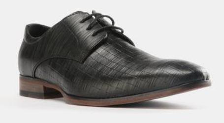 Formal Embossed Lace Up Shoes Black