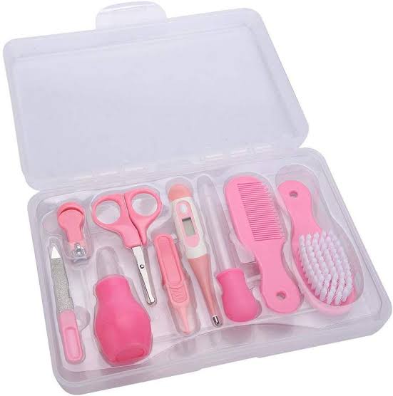 10pc Baby Care Kit Pink In a Plastic Container