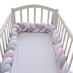 COT BED BRAIDED BUMPER