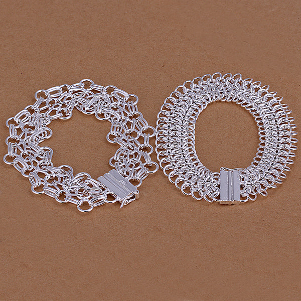 Unisex Circle Mesh Link Bracelets - 2 pc