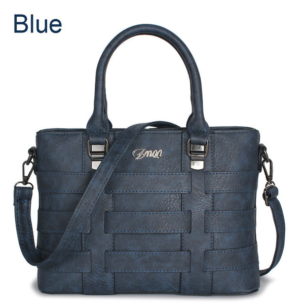 Ladies Cross Body Weave Handbag - Blue