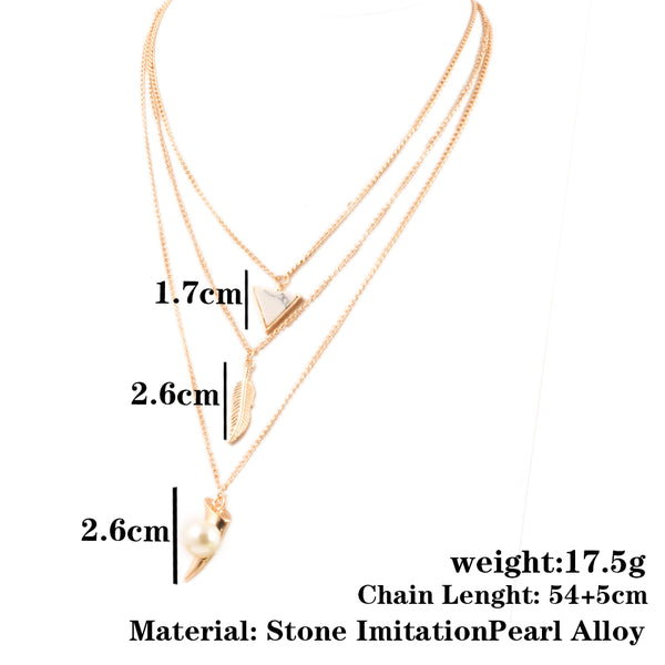 Multi Layer Triangle Pendant Necklace