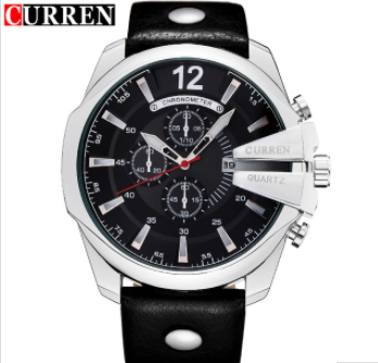 Men's Business Casual Curren Watches - Silver Black