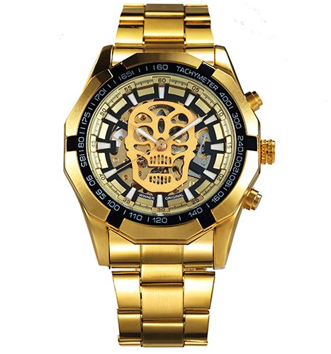 Automatic Skeleton Mechanical Watches - Gold Black