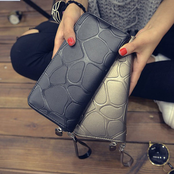Ladies Big Stone Casual Wallet - 4 colours
