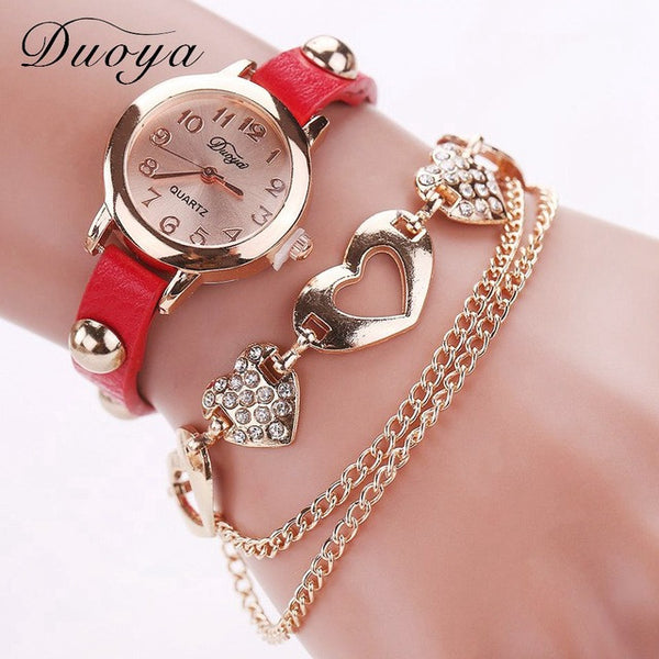 Ladies Heart Charm Watch - 6 colours