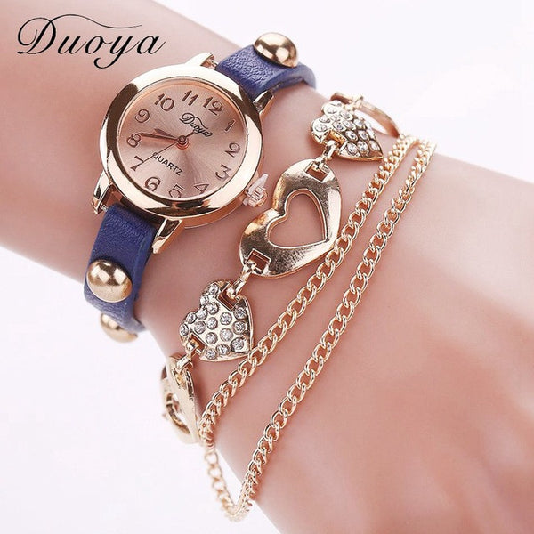 Ladies Heart Charm Watch - 6 colours
