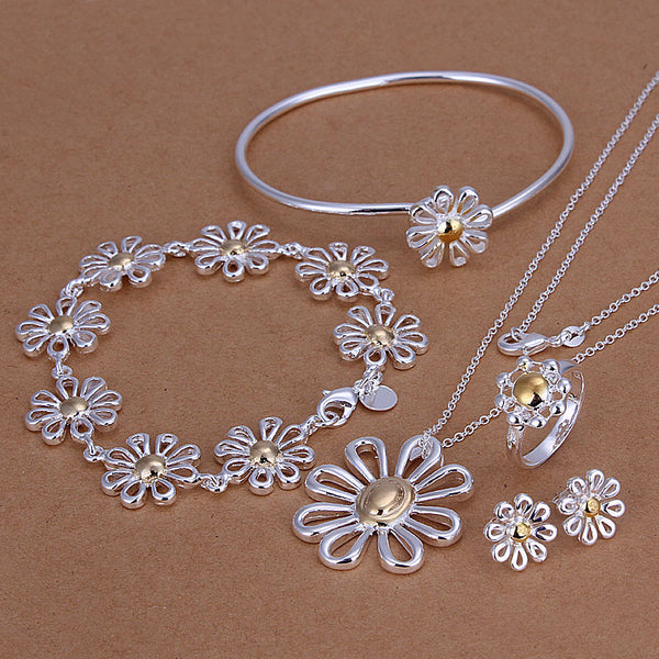 Gold Daisy Jewellery Sets - 5 Pcs